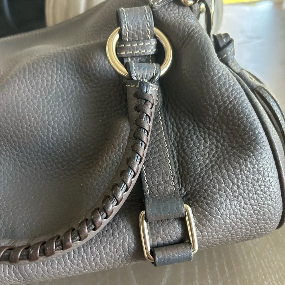 Dooney & Bourke elephant grey Leather Satchel - Picture 3 of 16